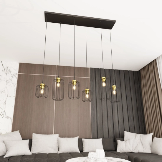 Lampa wisząca VANDER 6 BL GOLD 1364/6 EMIBIG Lighting