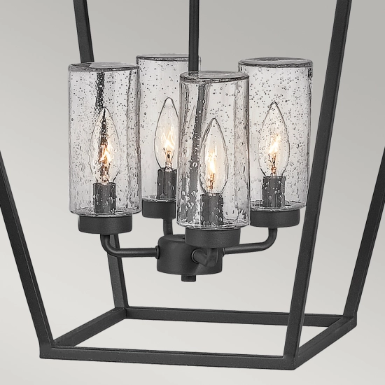 Latarnia wisząca Alford Place – 4 źródła światła – Czarna QN-ALFORD-PLACE-4P-MB IP44 Elstead Lighting