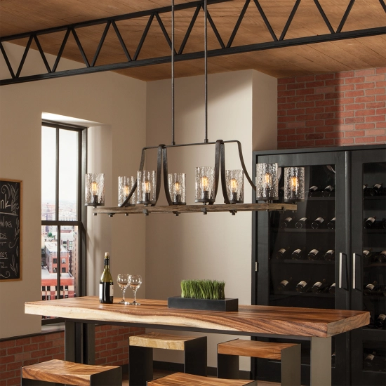 Podłużna lampa wisząca Angelo – 8 źródeł światła QN-ANGELO8-ISLE Elstead Lighting