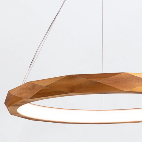 Lampa wisząca LED Angular QN-ANGULAR-RING-LED-80-TEAK Elstead Lighting