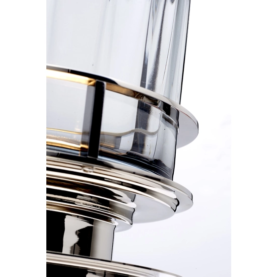 Lampa stołowa Arno – 1 źródło światła – Polerowany nikiel i przydymione szkło QN-ARNO-SMOKE-PN Elstead Lighting