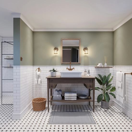 Kinkiet Ashlandbay – 1 źródło światła – Naturalny mosiądz QN-ASHLANDBAY1-NBR-BATH Elstead Lighting