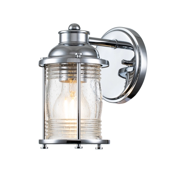 kinkiecik.pl Kinkiet Ashlandbay – 1 źródło światła – Polerowany chrom QN-ASHLANDBAY1-PC-BATH Elstead Lighting