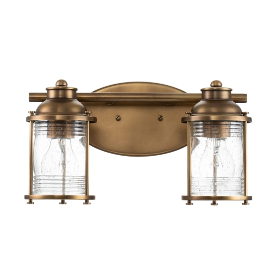 Kinkiet Ashlandbay – 2 źródła światła – Naturalny mosiądz QN-ASHLANDBAY2-NBR-BATH Elstead Lighting