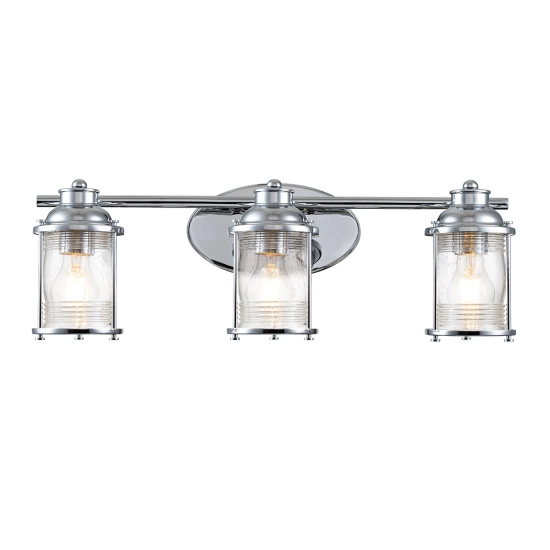 kinkiecik.pl Kinkiet Ashlandbay – 3 źródła światła – Polerowany chrom QN-ASHLANDBAY3-PC-BATH Elstead Lighting
