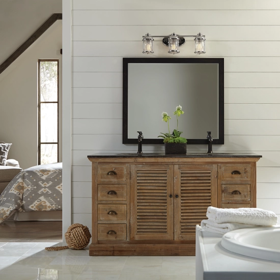 Kinkiet Ashlandbay – 3 źródła światła – Polerowany chrom QN-ASHLANDBAY3-PC-BATH Elstead Lighting