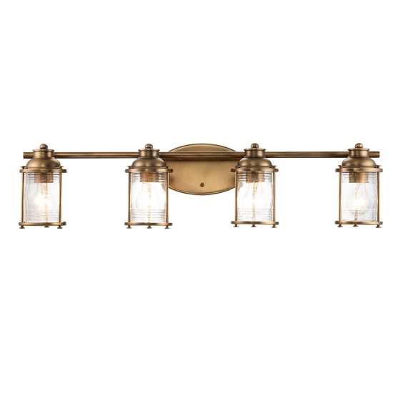 kinkiecik.pl Kinkiet Ashlandbay – 4 źródła światła – Naturalny mosiądz QN-ASHLANDBAY4-NBR-BATH Elstead Lighting
