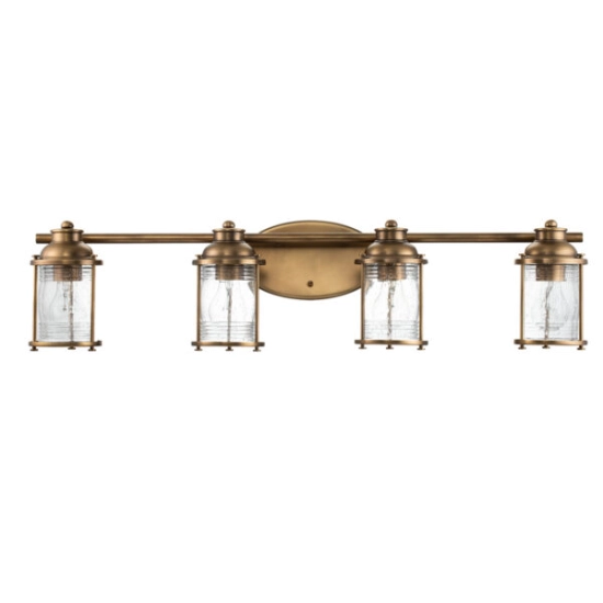 Kinkiet Ashlandbay – 4 źródła światła – Naturalny mosiądz QN-ASHLANDBAY4-NBR-BATH Elstead Lighting