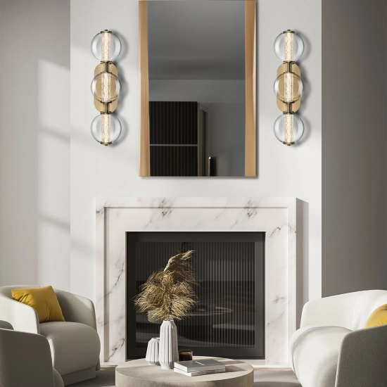 Kinkiet Atomo – 3 źródła światła – Złoty QN-ATOMO-3W-BG Elstead Lighting