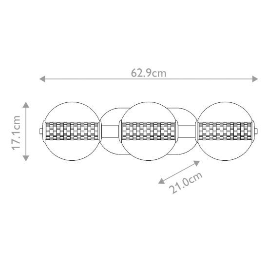 Kinkiet Atomo – 3 źródła światła – Złoty QN-ATOMO-3W-BG Elstead Lighting