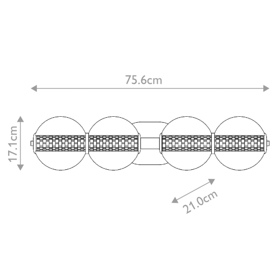 Kinkiet Atomo – 4 źródła światła – Złoty QN-ATOMO-4W-BG Elstead Lighting