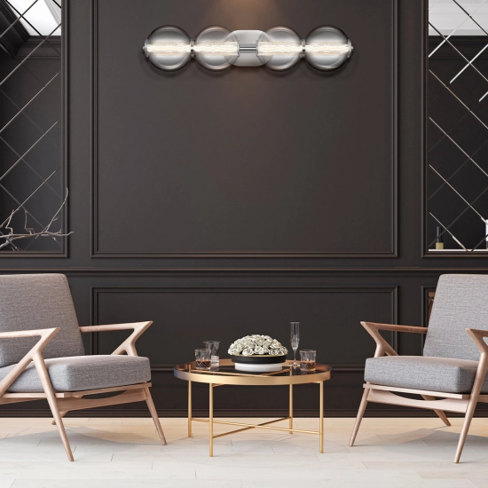 Kinkiet Atomo – 4 źródła światła – Polerowany chrom QN-ATOMO-4W-PC Elstead Lighting