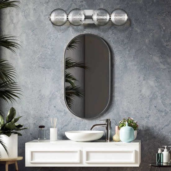 Kinkiet Atomo – 4 źródła światła – Polerowany chrom QN-ATOMO-4W-PC Elstead Lighting