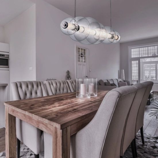 Lampa wyspowa Atomo – 7 źródeł światła – Polerowany chrom QN-ATOMO-LP7-PC Elstead Lighting