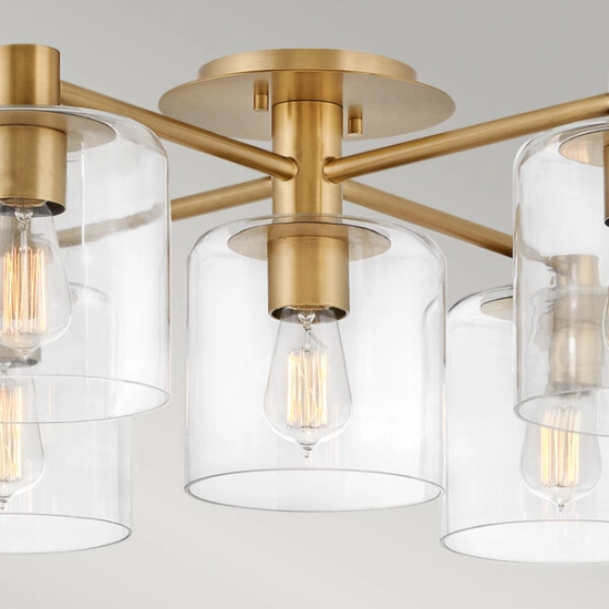 Półplafon Axel – 5 źródeł światła – Stary mosiądz QN-AXEL5-HB Elstead Lighting