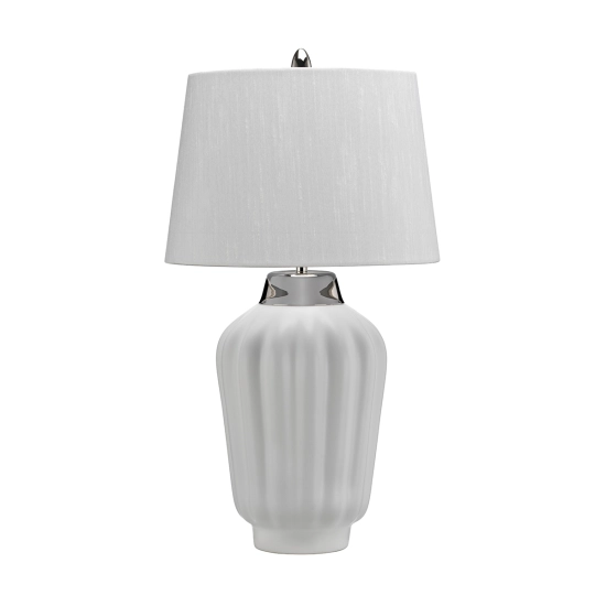 kinkiecik.pl Lampa stołowa Bexley – 1 źródło światła – Biała/ Polerowany nikiel QN-BEXLEY-TL-WPN Elstead Lighting