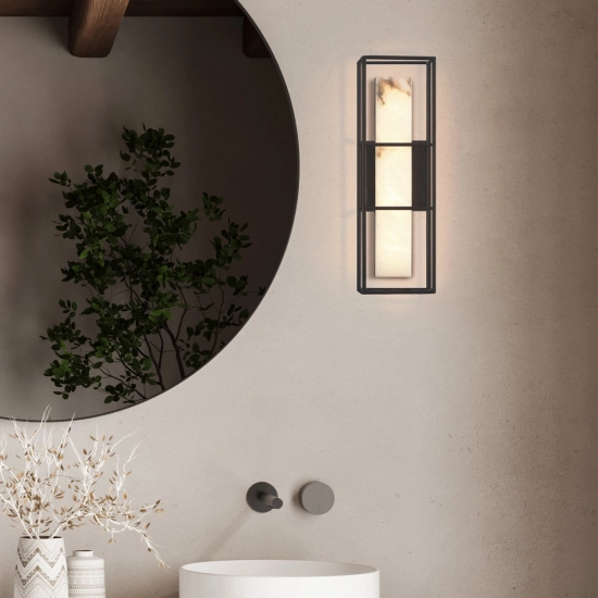Średni kinkiet Blakley – 1 źródło światła – Matowa czerń QN-BLAKLEY-M-BK Elstead Lighting