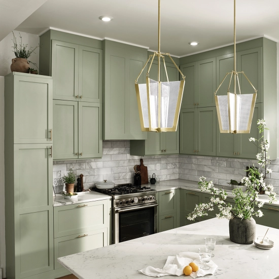 Średnia lampa wisząca LED Calters QN-CALTERS-P-M-CG Elstead Lighting