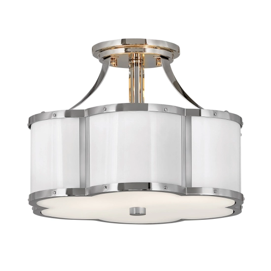 kinkiecik.pl Półplafon Chance – 2 źródła światła – Biały/ Polerowany nikiel QN-CHANCE-SF-S-PN Elstead Lighting