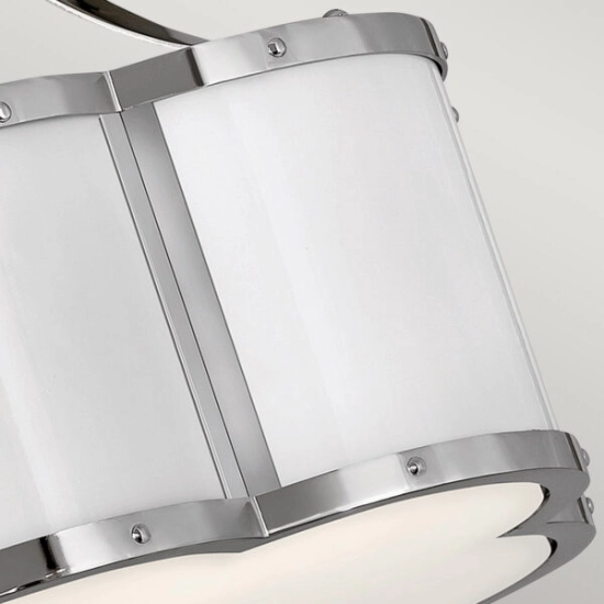 Półplafon Chance – 2 źródła światła – Biały/ Polerowany nikiel QN-CHANCE-SF-S-PN Elstead Lighting