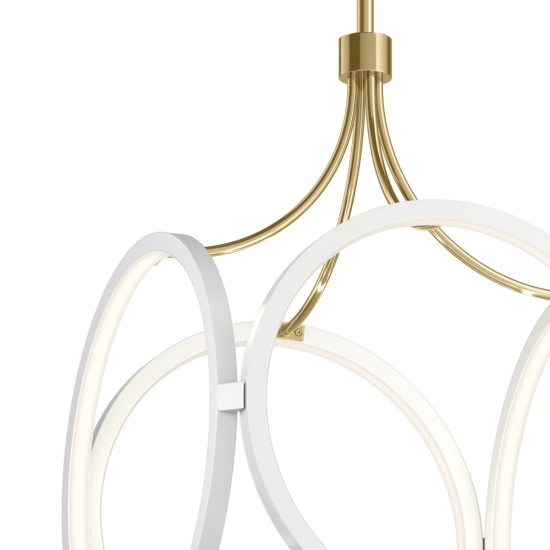 Lampa wisząca LED Ciri – Biała/ Szampańskie złoto QN-CIRI-P-WH Elstead Lighting