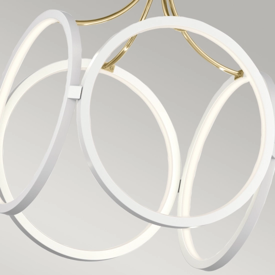 Lampa wisząca LED Ciri – Biała/ Szampańskie złoto QN-CIRI-P-WH Elstead Lighting