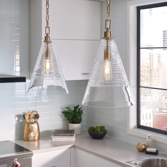 Lampa wisząca Elmore – 1 źródło światła – Oksydowany mosiądz QN-ELMORE-P-BBS Elstead Lighting