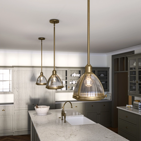 Lampa wisząca Elroy – 1 źródło światła – Stary mosiądz QN-ELROY-HB Elstead Lighting