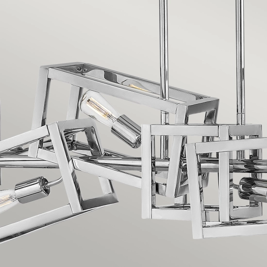 Podłużna lampa wisząca Ensemble – 6 źródeł światła – Polerowany nikiel QN-ENSEMBLE6-PN Elstead Lighting