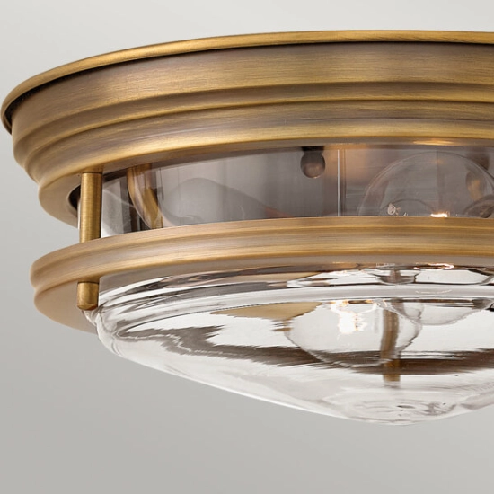 Plafon Hadrian – 2 źródła światła – Przezroczyste szkło – Szczotkowany brąz QN-HADRIAN-FS-BR-CLEAR Elstead Lighting