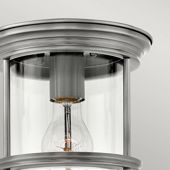 Plafon Hadrian – 1 źródło światła – Przezroczyste szkło – Antyczny nikiel QN-HADRIAN-MINI-F-AN-CLEAR Elstead Lighting