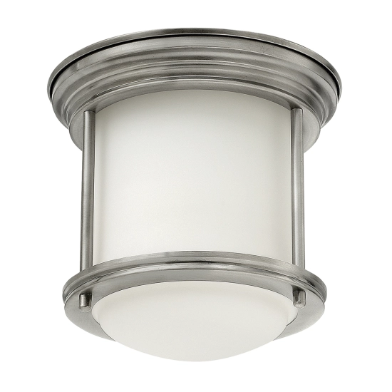 kinkiecik.pl Plafon Hadrian – 1 źródło światła – Opalowe szkło – Antyczny nikiel QN-HADRIAN-MINI-F-AN-OPAL Elstead Light