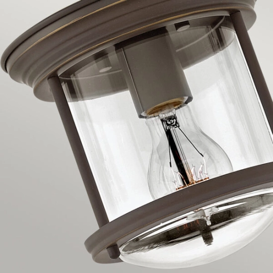 Plafon Hadrian – 1 źródło światła – Przezroczyste szkło – Olejowany brąz QN-HADRIAN-MINI-F-OZ-CLEAR Elstead Lighting