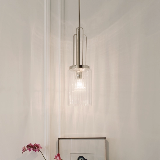 Lampa wisząca Kimrose – 1 źródło światła – Polerowany nikiel QN-KIMROSE-MP-PN Elstead Lighting