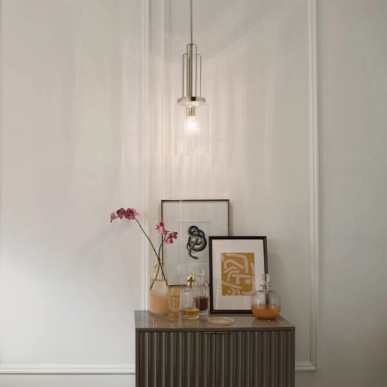 Lampa wisząca Kimrose – 1 źródło światła – Polerowany nikiel QN-KIMROSE-MP-PN Elstead Lighting