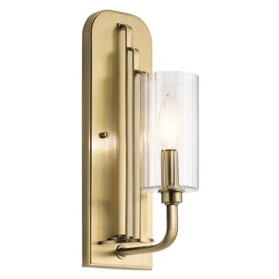 kinkiecik.pl Kinkiet Kimrose – 1 źródło światła – Szczotkowany naturalny mosiądz QN-KIMROSE1-BNB Elstead Lighting