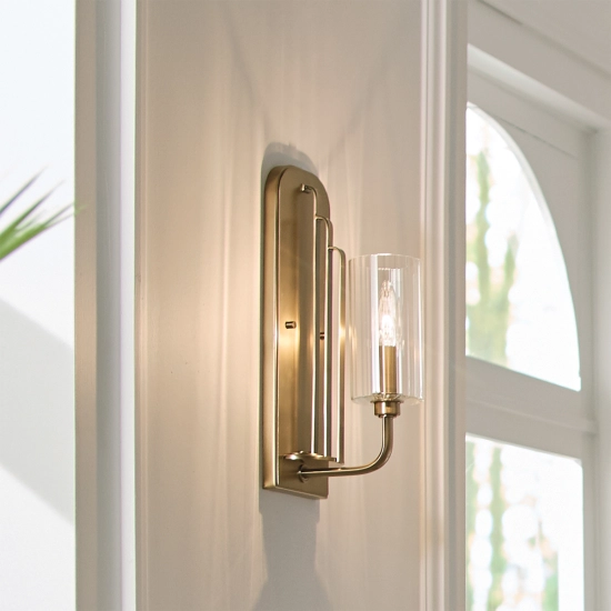 Kinkiet Kimrose – 1 źródło światła – Szczotkowany naturalny mosiądz QN-KIMROSE1-BNB Elstead Lighting