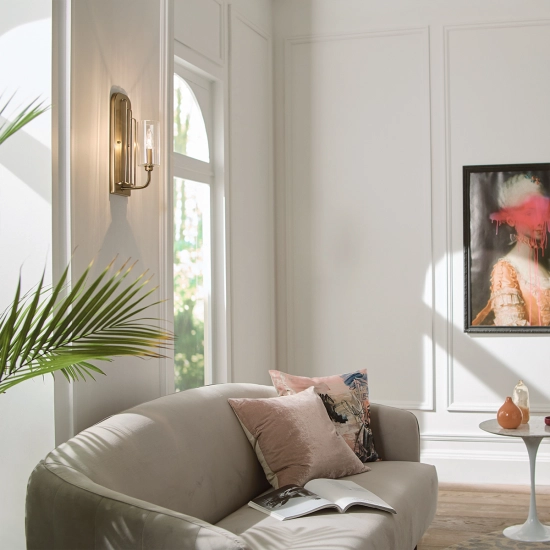 Kinkiet Kimrose – 1 źródło światła – Szczotkowany naturalny mosiądz QN-KIMROSE1-BNB Elstead Lighting