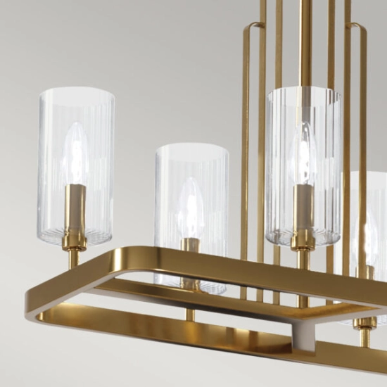 Lampa wisząca Kimrose – 10 źródeł światła – Szczotkowany naturalny mosiądz QN-KIMROSE10-BNB Elstead Lighting