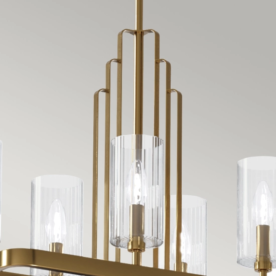 Lampa wisząca Kimrose – 10 źródeł światła – Szczotkowany naturalny mosiądz QN-KIMROSE10-BNB Elstead Lighting