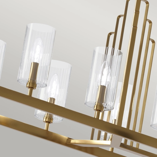 Lampa wisząca Kimrose – 10 źródeł światła – Szczotkowany naturalny mosiądz QN-KIMROSE10-BNB Elstead Lighting