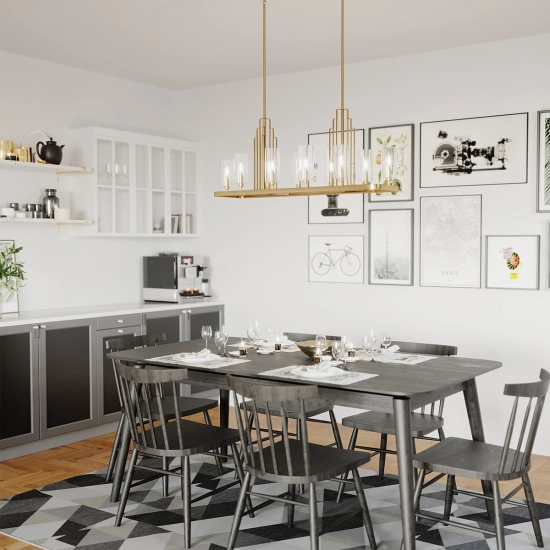 Lampa wisząca Kimrose – 10 źródeł światła – Szczotkowany naturalny mosiądz QN-KIMROSE10-BNB Elstead Lighting