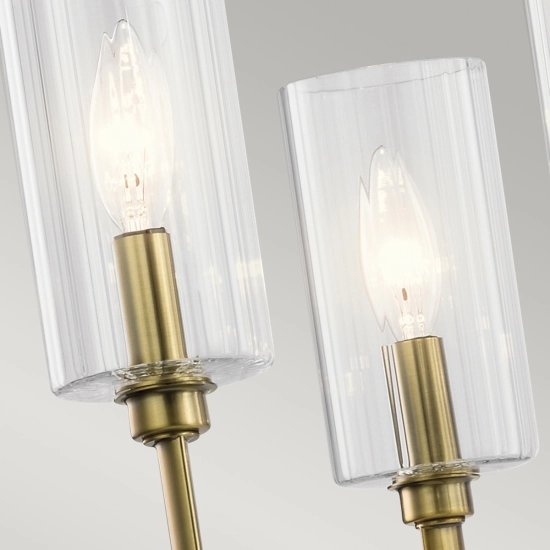 Żyrandol Kimrose – 6 źródeł światła – Szczotkowany naturalny mosiądz QN-KIMROSE6-BNB Elstead Lighting