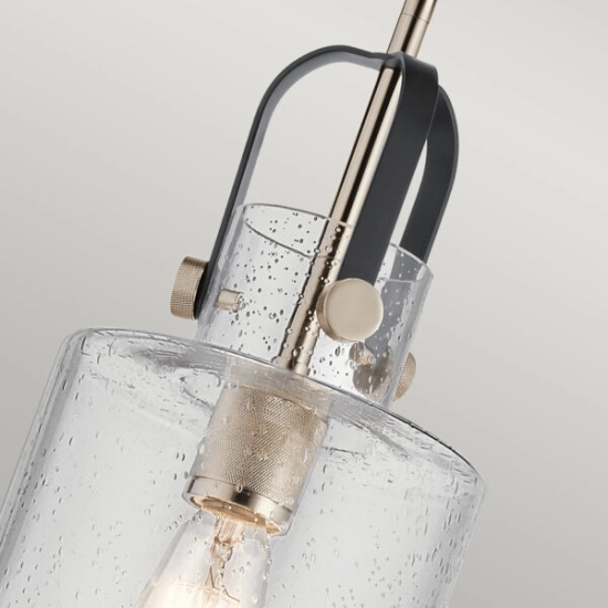 Lampa wisząca Kitner – 1 źródło światła – Polerowany nikiel QN-KITNER-P-PN Elstead Lighting