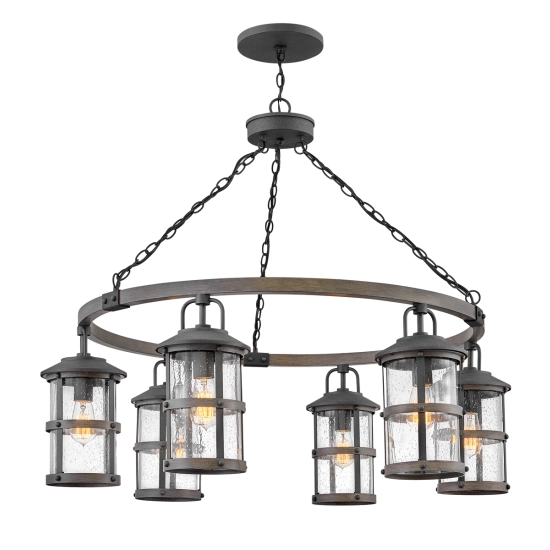 Latarnia wisząca Lakehouse – 6 źródeł światła QN-LAKEHOUSE6-P-DZ Elstead Lighting