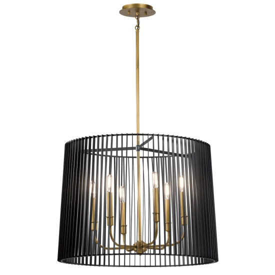 kinkiecik.pl Żyrandol/ Lampa wisząca Linara – 6 źródeł światła QN-LINARA-6P-BK Elstead Lighting