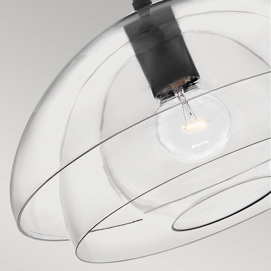 Lampa wisząca/ Półplafon Lotus – 1 źródło światła – Czarna QN-LOTUS-P-BLK Elstead Lighting