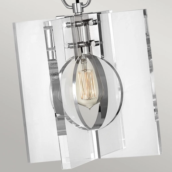 Lampa wisząca Ludlow – 1 źródło światła – Polerowany nikiel QN-LUDLOW-1P-PN Elstead Lighting