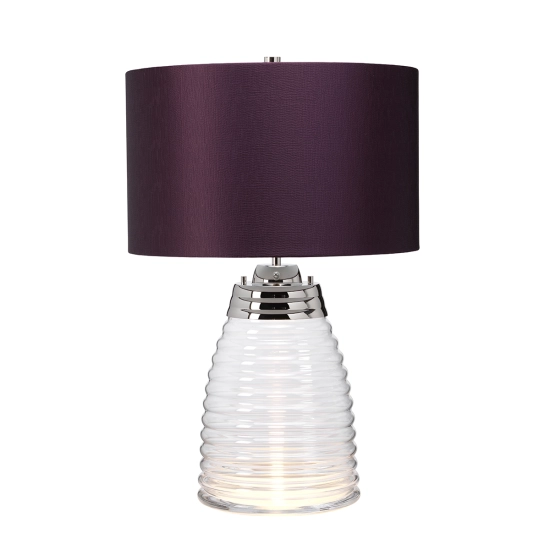kinkiecik.pl Lampa stołowa Milne – 2 źródła światła – Fioletowy abażur QN-MILNE-TL-AUB Elstead Lighting