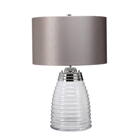 Lampa stołowa Milne – 2 źródła światła – Szary abażur QN-MILNE-TL-GREY Elstead Lighting